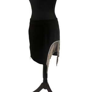 HOUSE OF CB London Oriana Black Crepe Crystal Mini Skirt SIZE S NEW TAGS ONE